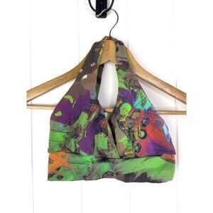Blue‎ Fish Quirky Hippie Halter Sports Bra Size M/L
